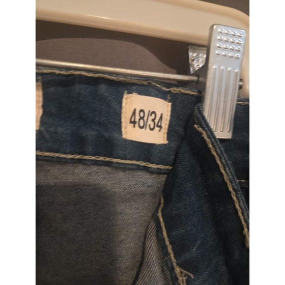 Dash American Designers Blue Distressed‎ Jeans, Ripped Moto Jeans, Men's 48x34 - Picture 6 of 9